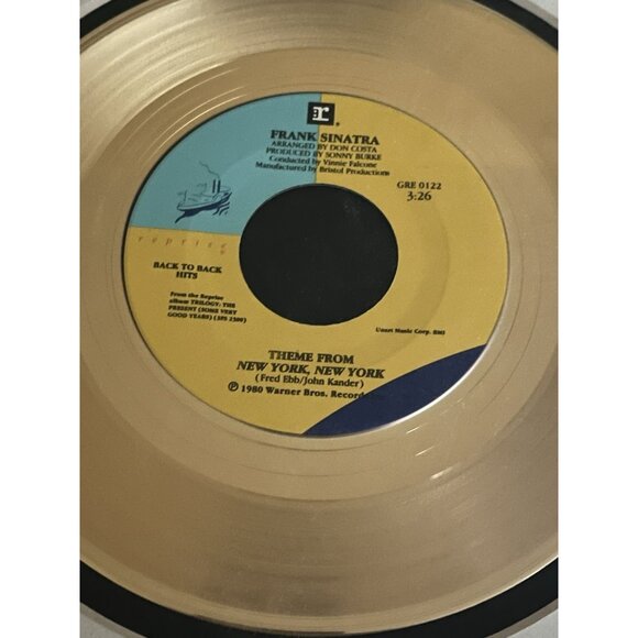 Rare Frank Sinatra "New York" 24KT Gold Plated 45 Single Record Framed Signed - Picture 8 of 10